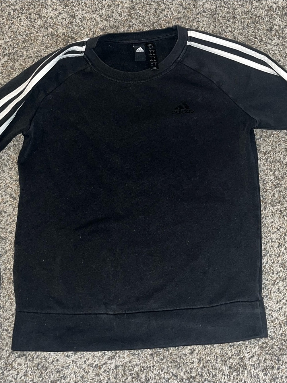 adidas Black Sweatshirt with White Shoulder Stripes